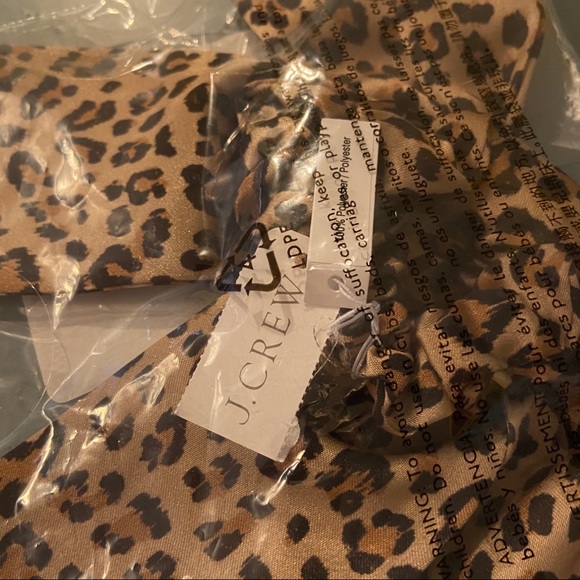 NWT J. Crew Leopard Satin Scrunchie With Bow - Picture 4 of 7